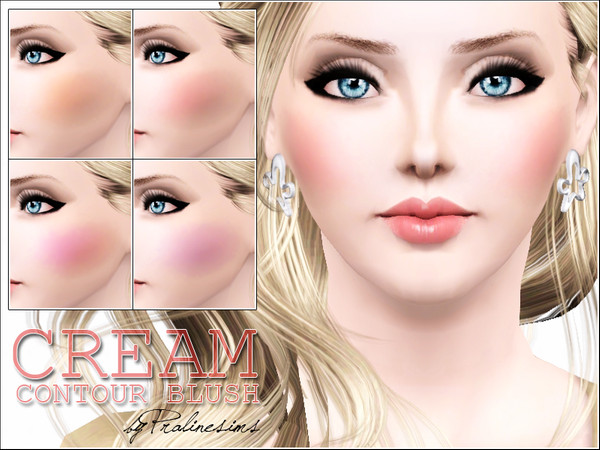 Sims 3 — Cream Contour Blush by Pralinesims — New healthy looking blush for your sims! - Two recolorable channels (rouge,