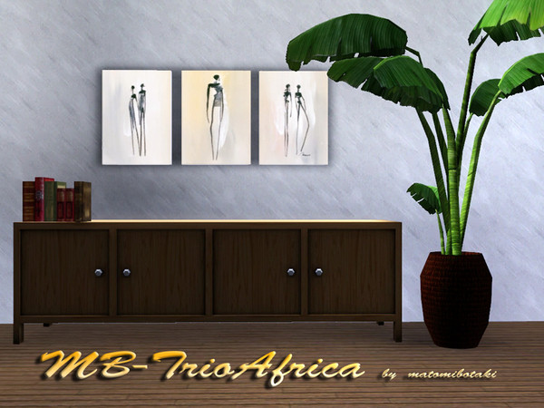 Sims 3 — MB-TrioAfrica by matomibotaki — MB-TrioAfrica, a series with a painting trio of african women, 3x1 recolor of my