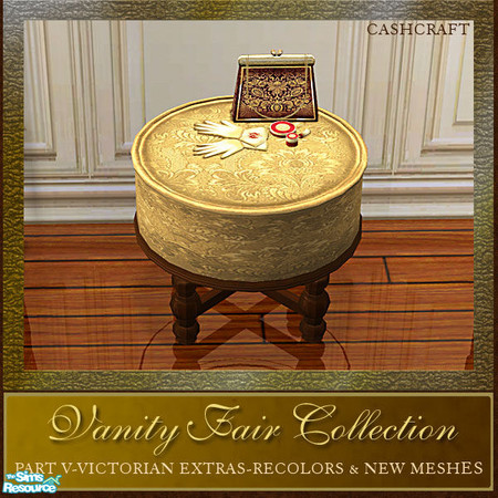 Sims 2 — Vanity Fair Extras - Footstool Gold by Cashcraft — Vanity Fair Extras, Part V of the Vanity Fair Collection