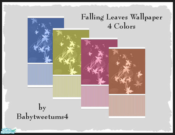 Sims 2 — Falling Leaves Wallpaper by babytweetums4 — These are more of an artistic type looking leaf print. Almost a