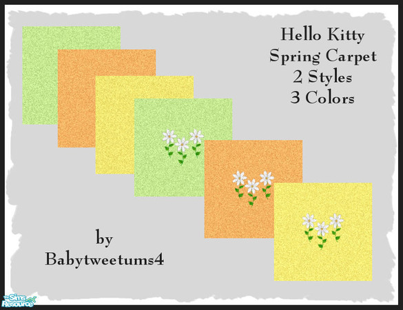Sims 2 — Hello Kitty Spring Carpet by babytweetums4 — This carpet was made to match my Hello Kitty Spring Wallpaper. It