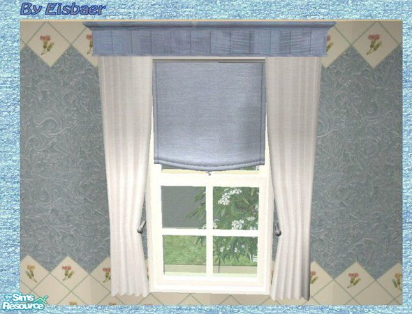 Sims 2 — Prague Curtains - Lightblue Uni by Eisbaerbonzo — Meant to match my Reflexsims Hall in light blue