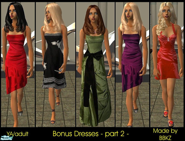 Sims 2 — Bonus Dresses - part 2 - by BBKZ — Novona and Dalila dress need Nightlife EP... Lurdes Dress needs Celebration