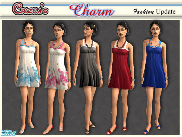 Sims 2 — am_Charm by Cruella — Charming H&M dresses for everyday or formal.