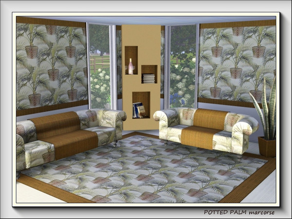 Sims 3 — Potted Palm pattern by marcorse — A healthy Kentia palm in a fibre pot is the subject of this repeat pattern