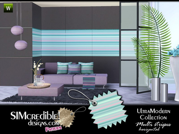 Sims 3 — UltraModern Multistripes [HOR] by SIMcredible! — by SIMcredibledesigns.com