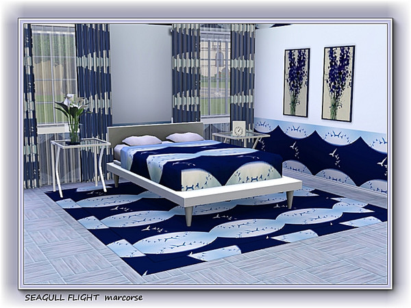 Sims 3 — Seagull Flight pattern by marcorse — Rising flights of seagulls on a blue and white ground. 