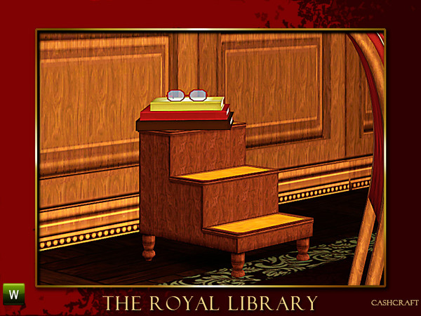 Sims 3 — Royal Library Step Stool by Cashcraft — Antique library step-stool--now you can reach those books on the