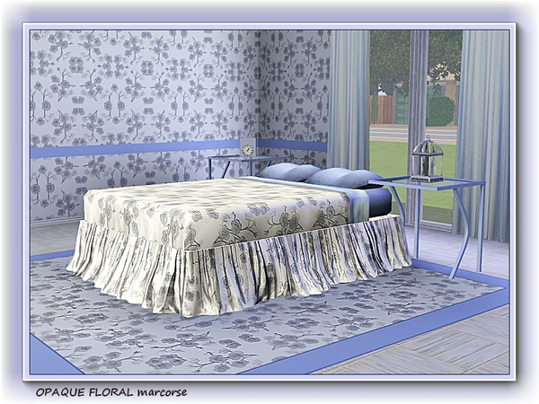 Sims 3 — Opaque Floral pattern by marcorse — Small blue/grey flowers in a random repeat pattern.