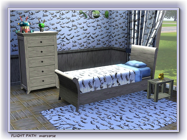 Sims 3 — Flight Path pattern by marcorse — A 'squadron' of assorted airplanes in a random repeat pattern.