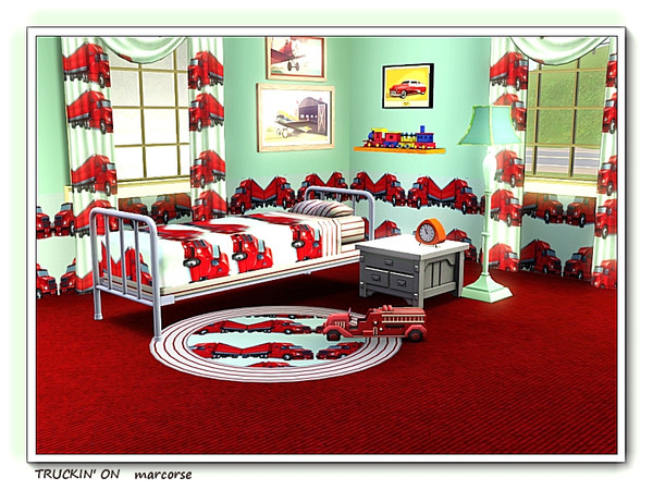 Sims 3 — Truckin' On pattern by marcorse — What little boy [of any age] could resist a big red truck?