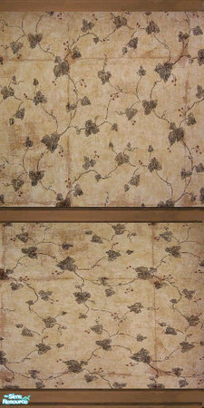 Sims 2 — Poor Folk Furniture - Wallpaper 1 by galilea — Old, beat up wallcovering, stained and crumpled in places, but is