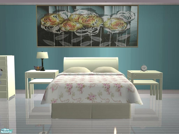 Sims 2 — PBBedroom - Recolor cream - Bedcover Heirloom by ShinoKCR — 