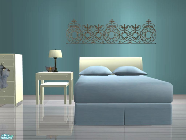 Sims 2 — PBBedroom - Recolor cream - DBed creamwoodnteal by ShinoKCR — 