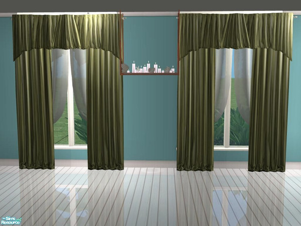 Sims 2 — PB Bedroom - Drapes  - Sage by ShinoKCR — 