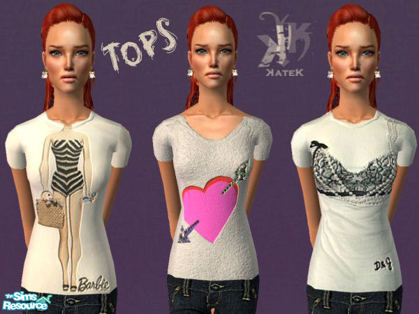 Sims 2 — Three Tops by K@ — Three modern Tops for your adult sims.