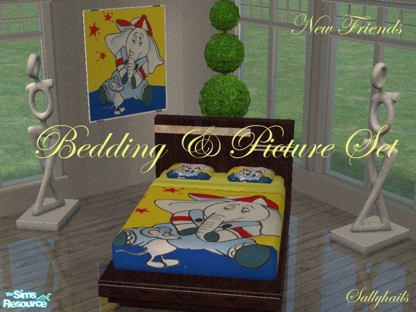 Sims 2 — New Friends Bedding & Picture Set by sallyhails — Nightlife is required for the picture to show up in your