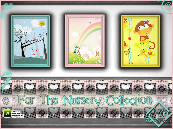 Sims 3 — For the Nursery Collection by Devirose — A lovely set of 3 paintings (3 in 1 files) to decorate the nursery and