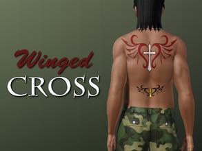 Sims 3 — Winged Cross by allison731 — Tattoo with winged cross design. Tattoo design by Carabel from deviantART.