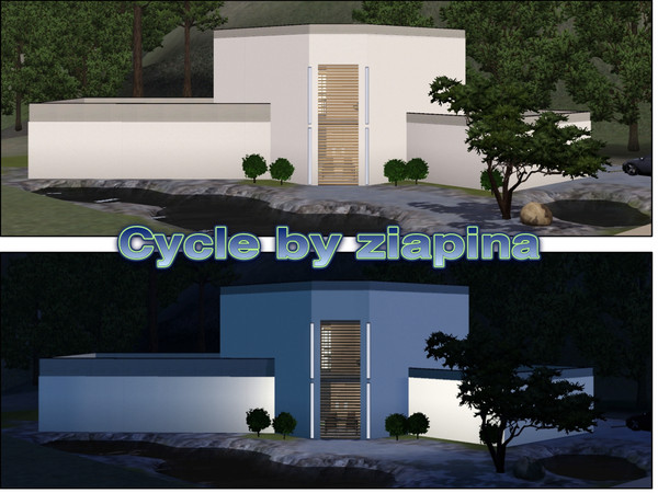 Sims 3 — Cycle by ziapina — This artistic house with a central spiral staircase, has 3 bedrooms, 3 bathrooms, kitchen and