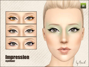 Sims 3 — Impression eyeliner by Gosik — New eyeliner for female and male sims in every age (teens, adults and elders). It