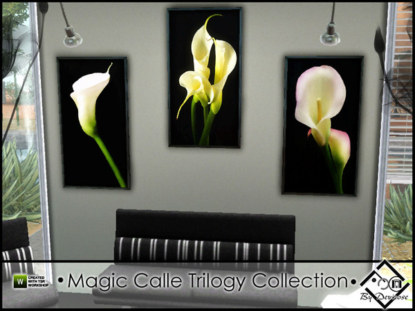 Sims 3 — Magic Calle Trilogy Collection by Devirose — A set of charming Calle to beautify modern and sober rooms, with a