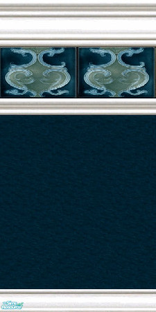 Sims 2 — jsf2CottageNouveau6 by jsf — Aqua, mint green, and white form stylized organic shapes with a indigo blue ground