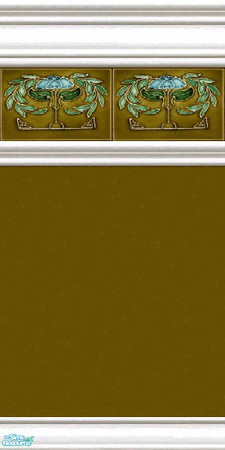 Sims 2 — jsf2CottageNouveau1 by jsf — Emerald, and mint greens form stylized leaves for an aquamarine blue flower with a