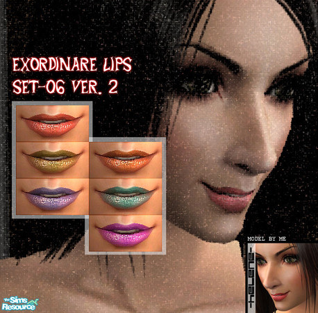 Sims 2 — Exordinare Lips Set Ver.2 by kyna987 — This is the second version of \'Exordinare Lips\'. This set include 6