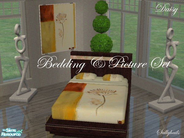 Sims 2 — Daisy Bedding & Picture Set by sallyhails — Nightlife is required for the picture.