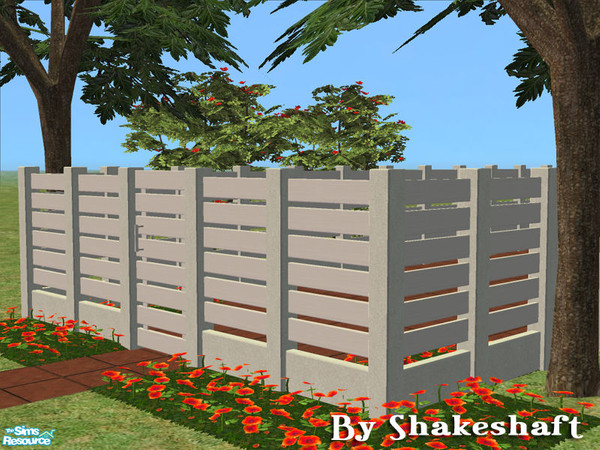 Sims 2 — Ascot Tall Fence - White by Shakeshaft — Part of a set of new fences with concrete posts and wood rails, there