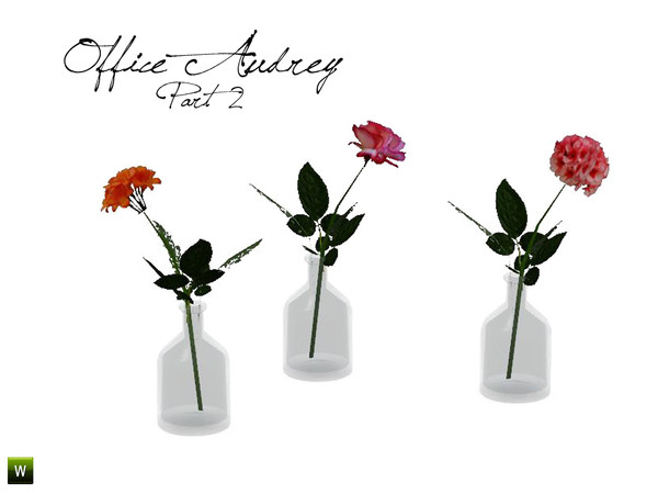 Sims 3 — Audrey Office Flower 2 by BuffSumm — Decorative plant matching the Audrey Office Set in addition for the *Audrey