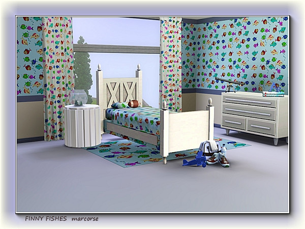 Sims 3 — Finny Fishes pattern by marcorse — A whole lot of happy little fishies swimming to and fro.