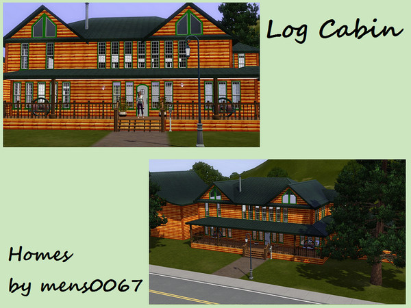 Sims 3 — Log Cabin by mens00672 — This beautiful two bedroom, two bathroom sits on a large lot with tall trees and a