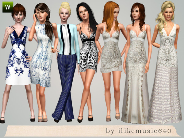 Sims 3 — Surely by ILikeMusic640 — a set of 8 designer pieces in blues and creams