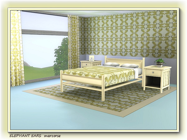 Sims 3 — Elephant Ears pattern by marcorse — Leaves of the elephant ear plant [Colocasia] in a stylised repeat pattern