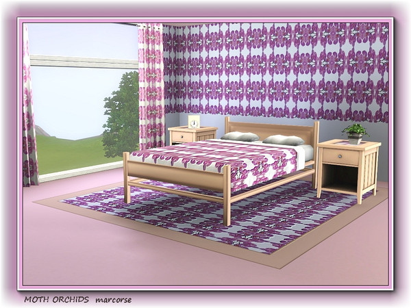 Sims 3 — Moth Orchid pattern by marcorse — Prety pink moth orchids in a regular repeat design