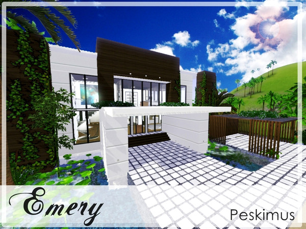 Sims 3 — Emery by peskimus — Emery puts a new name to Sunset Valley. This house features lush tropical gardens,