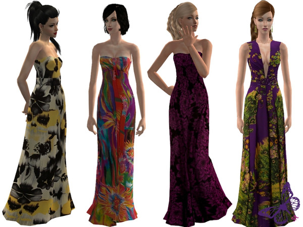 Sims 2 — Dress Collection - Maxi by sinful_aussie — Long flowing dresses for adult females. Features bright patterns and