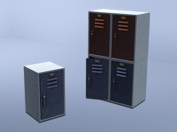Sims 3 — Stackable locker - locked (no key) by Cyclonesue — Mix and match a wall of lockers! By Cyclonesue for TSR TSRAA