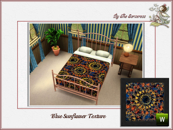 Sims 3 — JJs Blue Sunflower Texture pattern by thesorceress — The Sunflower Texture has 2 or 3 colorable channels, i
