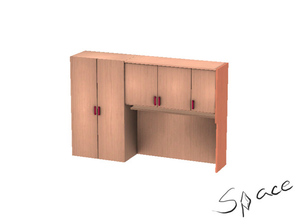 Sims 3 — Orange delight teen room - Cupboard by spacesims — This nice, wooden cupboard with an armoire will add an extra