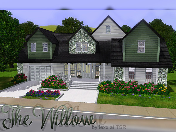 Sims 3 — The Willow by lexx2 — This fully furnished 4 bedroom, 3 bathroom, 2 story American craftsman-styled home is the