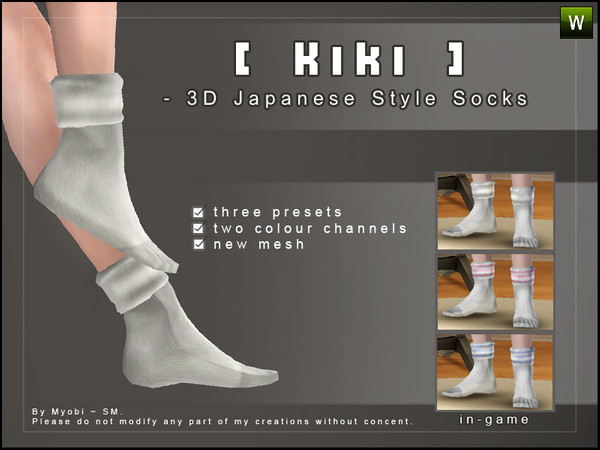 Sims 3 — [ Kiki ] - 3D Japanese Socks by Screaming_Mustard — Inspired by Japanese traditions, I decided to make a pair of