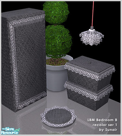 Sims 2 — LBM Bedroom B - Recolor set 1 by Sunair — LBM Bedroom B - Recolor set 1 (black)