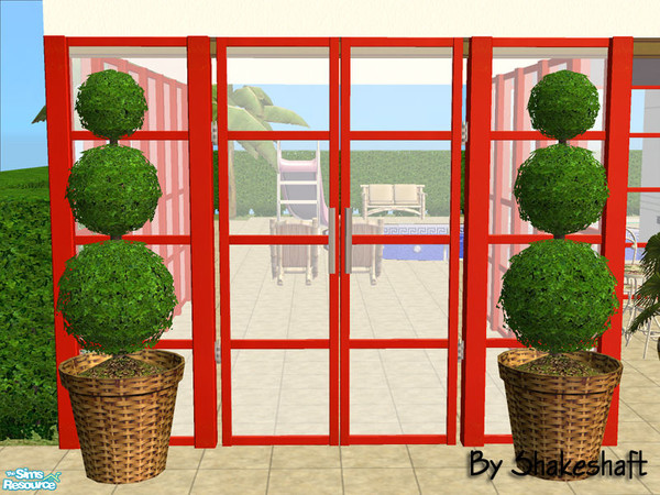 Sims 2 — Mode Glass Screen Gate - Glass White by Shakeshaft — Part of a modern style glass screen fence set with a