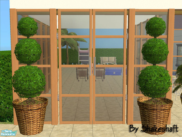 Sims 2 — Mode Glass Screen Gate - Glass Black by Shakeshaft — Part of a modern style glass screen fence set with a