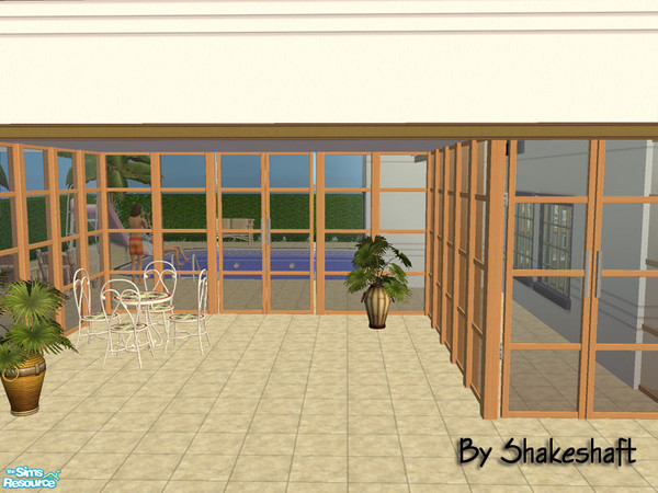 Sims 2 — Mode Glass Screen Fence - Light by Shakeshaft — Part of a modern style glass screen fence set with a matching