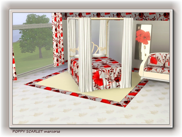 Sims 3 — Poppy Scarlet pattern by marcorse — No poppy collection would be complete without this one . . bright scarlet