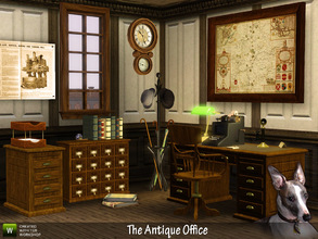 Sims 3 — The Antique Office by Cyclonesue — The Antique Office, circa 1900! Contains a working adding machine (computer),